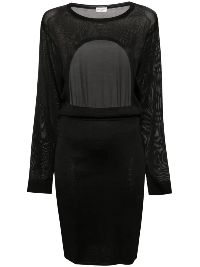 Saint Laurent Saint Laurent オープンバックニットドレス - ブラックの商品画像