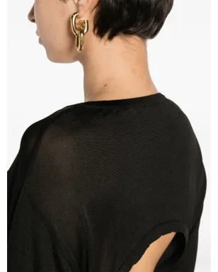 Saint Laurent オープンバックニットドレス - ブラック - サムネイル5