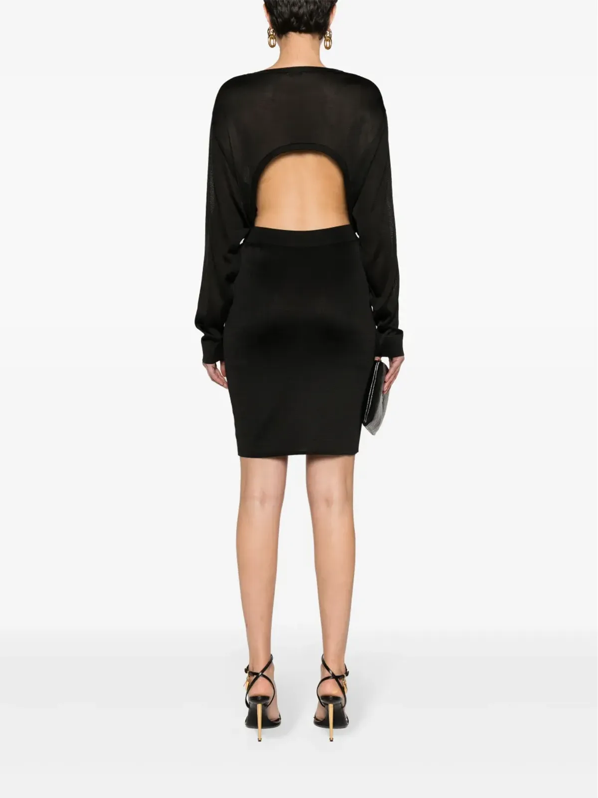 Saint Laurent オープンバックニットドレス - ブラック - 画像2