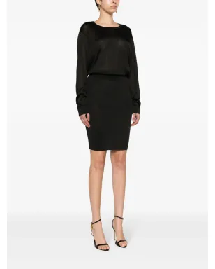 Saint Laurent オープンバックニットドレス - ブラック - サムネイル4