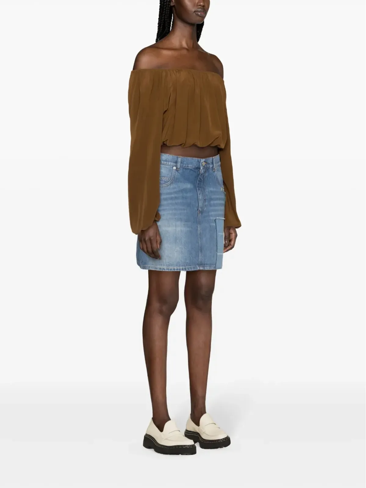 Marni アップリケディテール デニム ミニスカート ブルー - 画像3