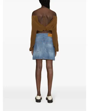 Marni アップリケディテール デニム ミニスカート ブルー - サムネイル4