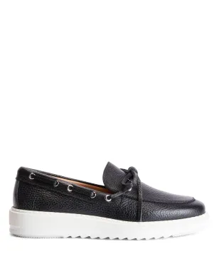 Giuseppe Zanotti アルフレッド グレインドレザー ボートシューズ - ブラック - サムネイル1