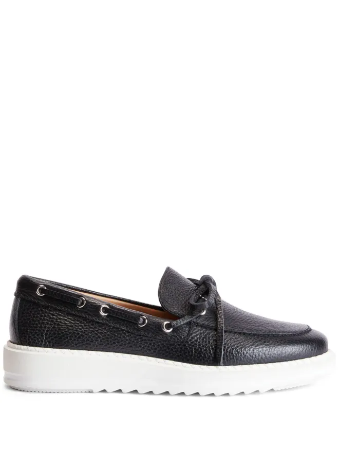 Giuseppe Zanotti Giuseppe Zanotti アルフレッド グレインドレザー ボートシューズ - ブラックの商品画像