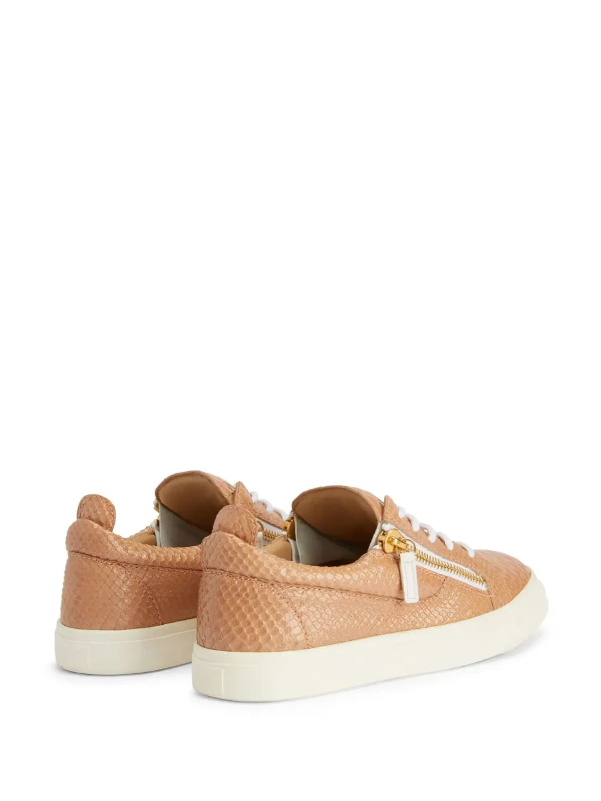 Giuseppe Zanotti Gail 蛇柄風レザー スニーカー - オレンジ - 画像3