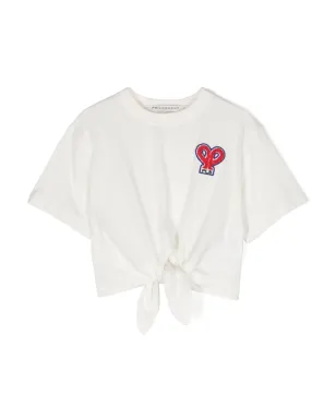 Philosophy Di Lorenzo Serafini Kids ロゴ刺繍コットン クロップドTシャツ - サムネイル1