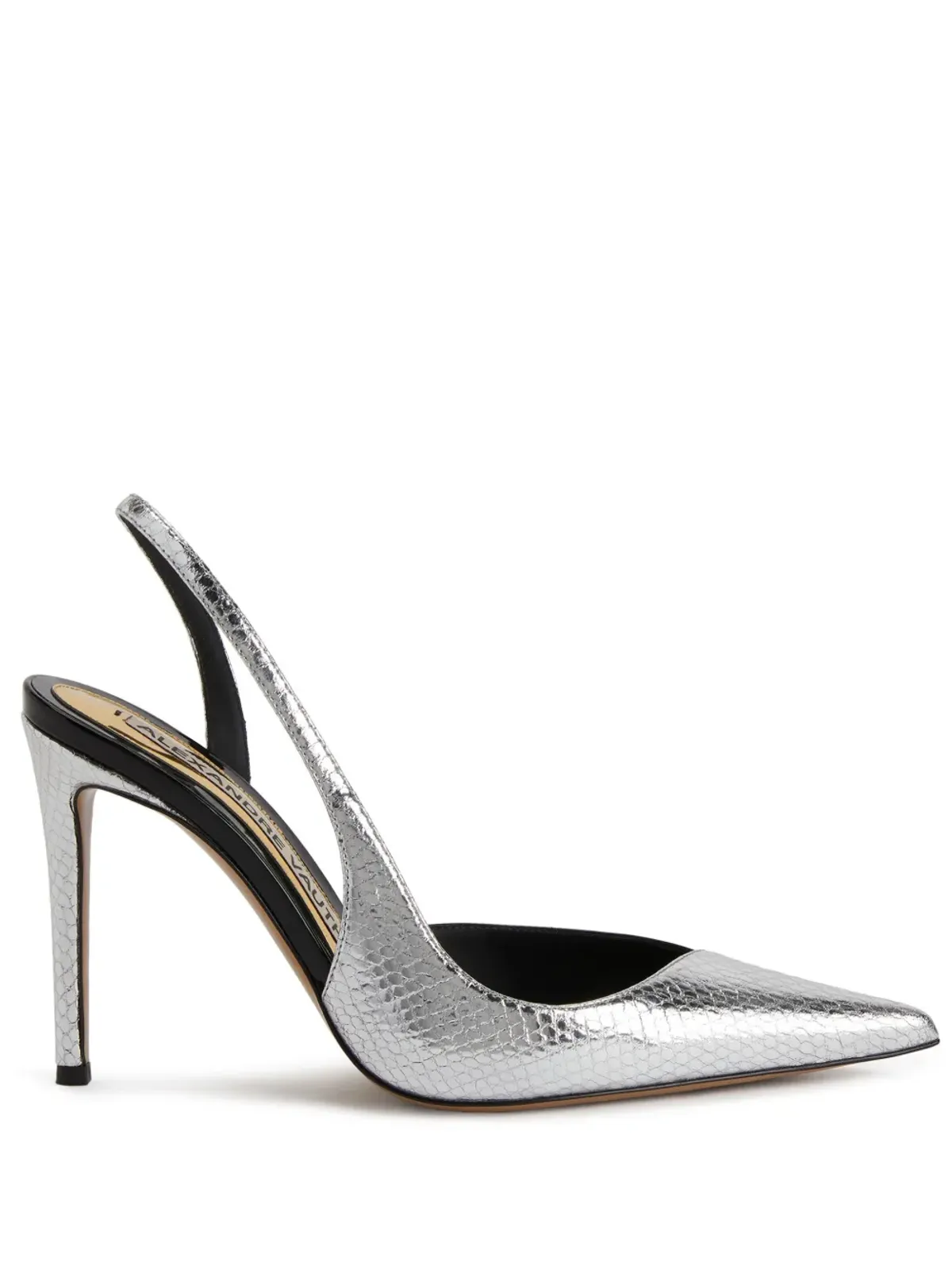 Alexandre Vauthier スネークスキンエフェクト レザー パンプス - シルバー - 画像1