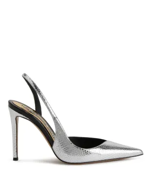 Alexandre Vauthier スネークスキンエフェクト レザー パンプス - シルバー - サムネイル1