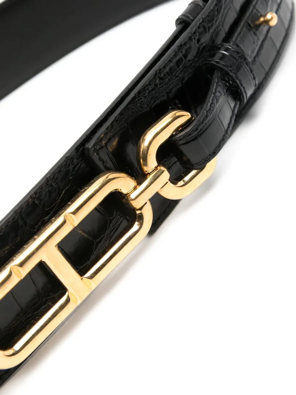 TOM FORD クロコダイルエフェクト レザー ベルト - ブラック - 画像2