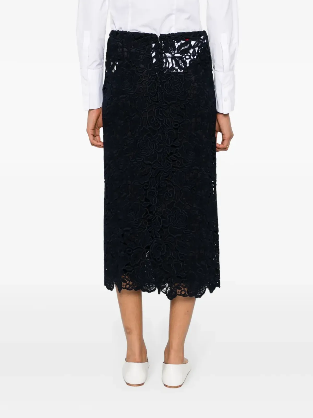 ビンテージ Valentino Garavani ローズグイプールレース スカート - ブルー - 画像4