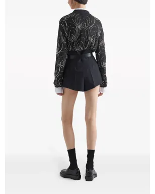 Prada クリスタル装飾カシミヤポロシャツ - グレー - サムネイル3