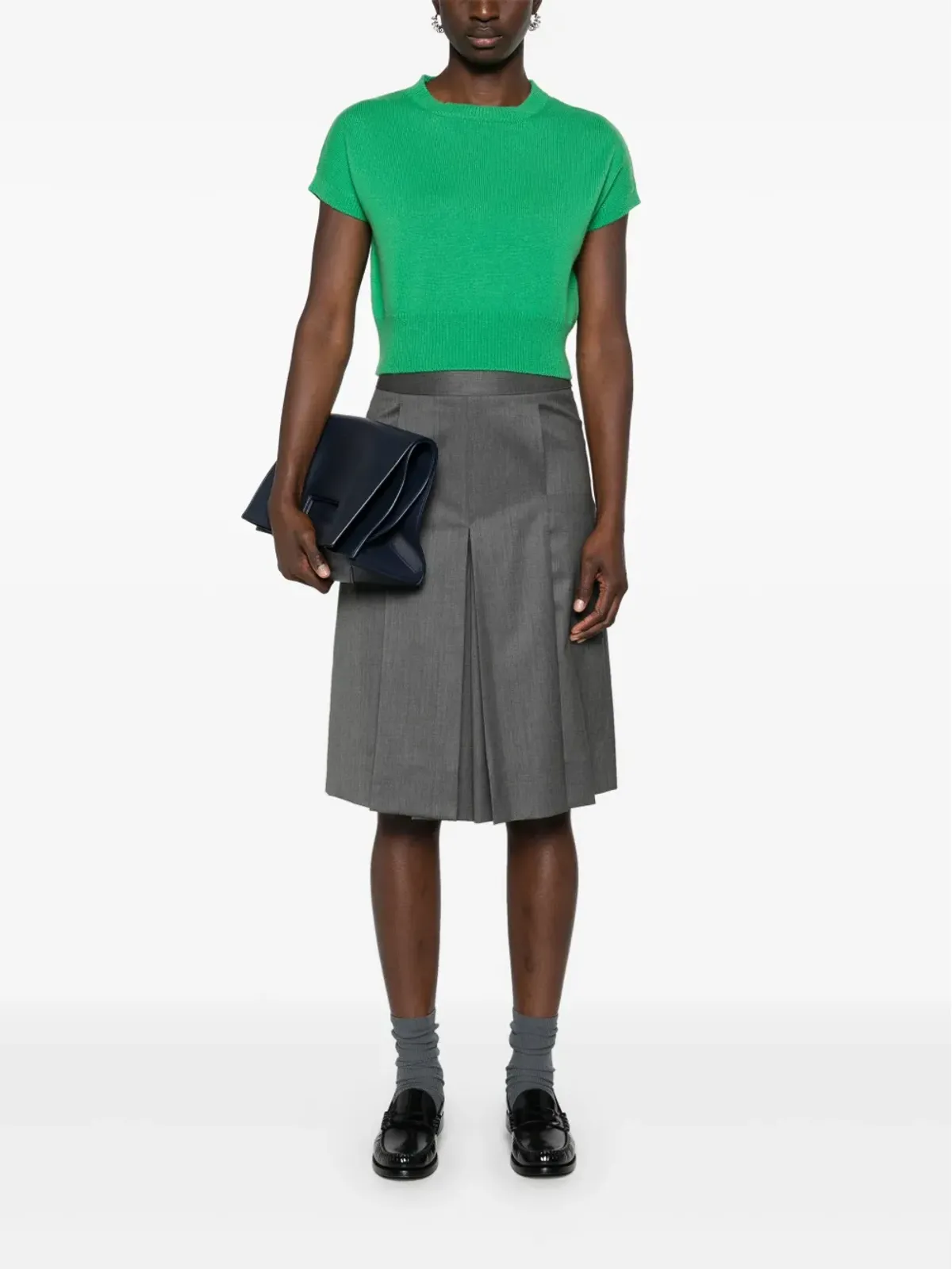 T teddy Cashmere Genova カシミヤ クロップトップ - Green - 画像2