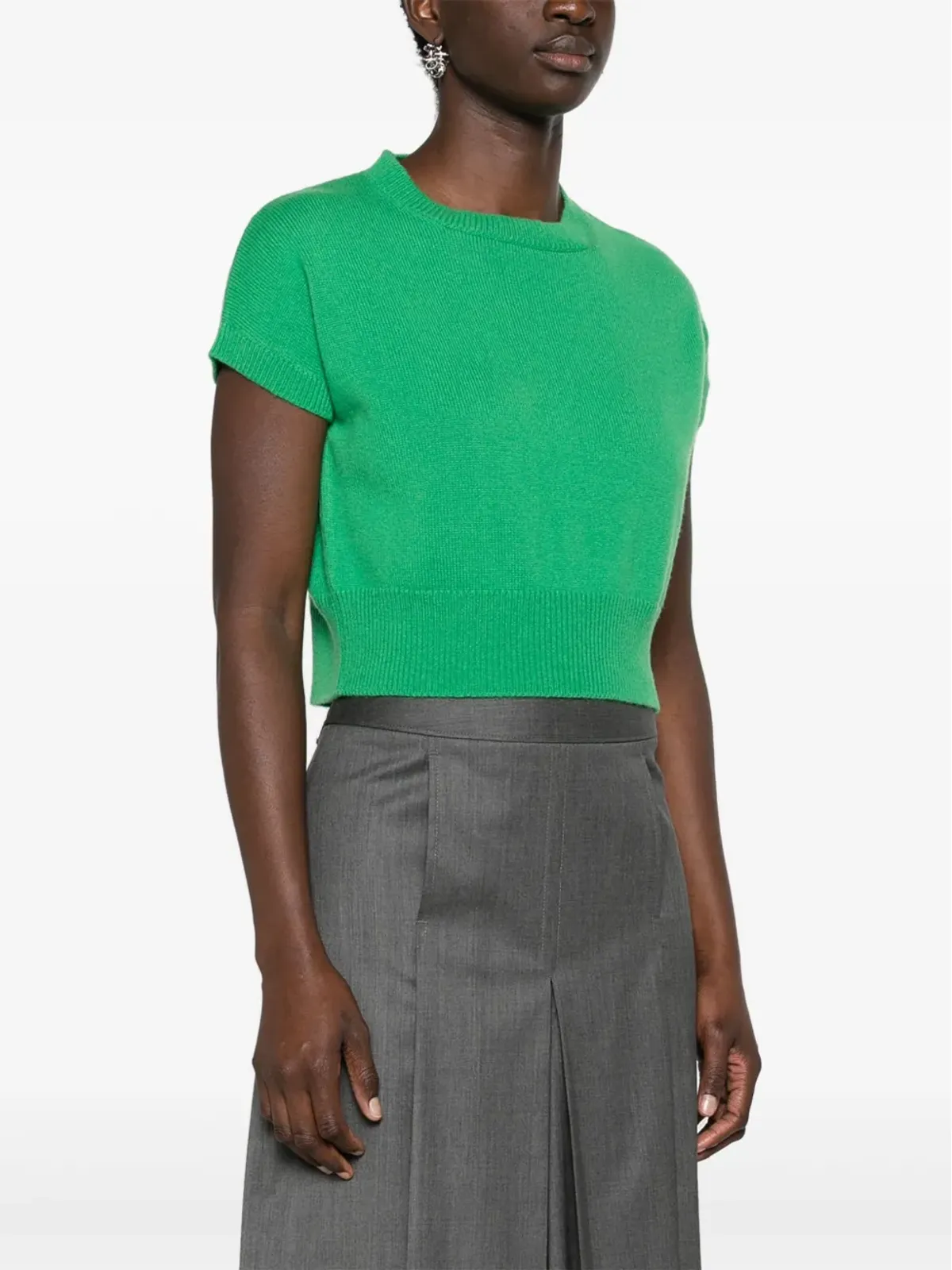 T teddy Cashmere Genova カシミヤ クロップトップ - Green - 画像3