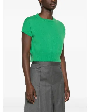 T teddy Cashmere Genova カシミヤ クロップトップ - Green - サムネイル3