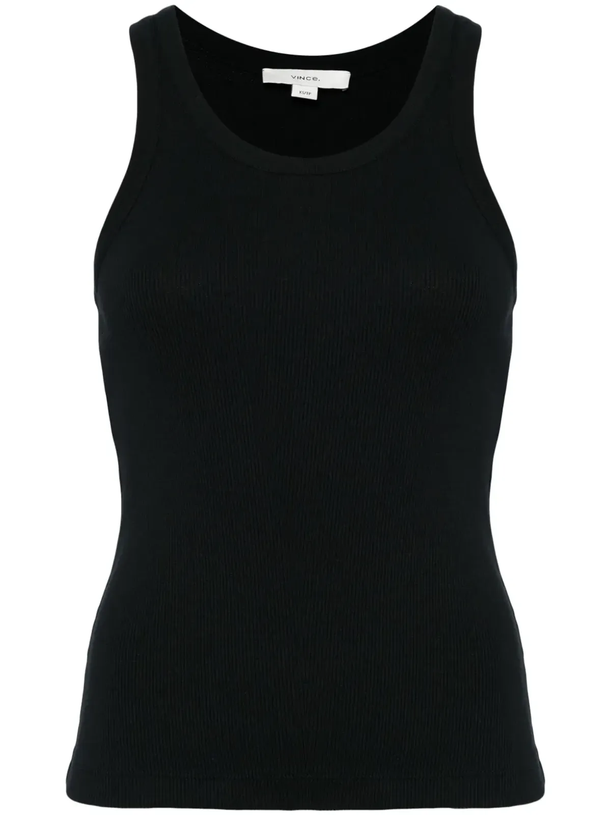 Vince ribbed-knit sleeveless tank top - Black - 画像1