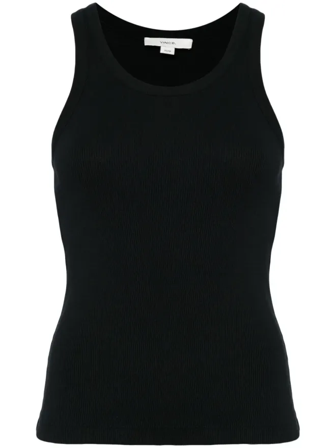 Vince Vince ribbed-knit sleeveless tank top - Blackの商品画像