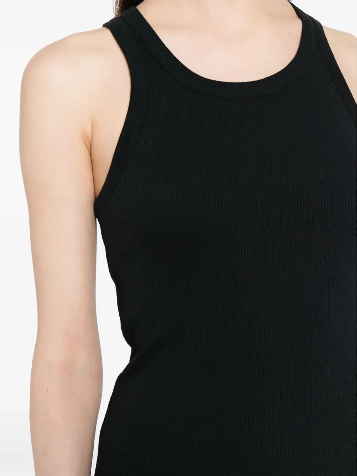 Vince ribbed-knit sleeveless tank top - Black - 画像5