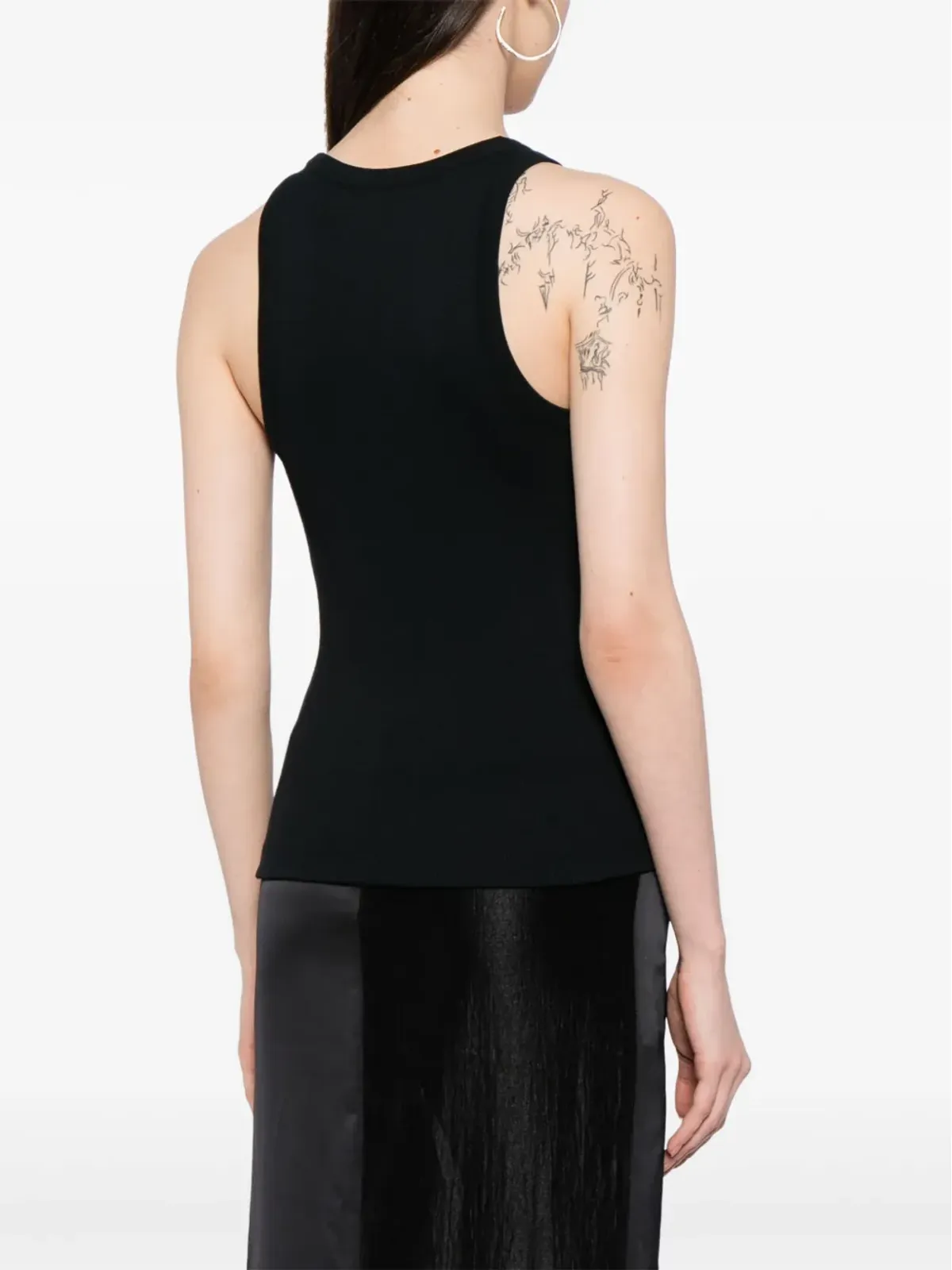 Vince ribbed-knit sleeveless tank top - Black - 画像4