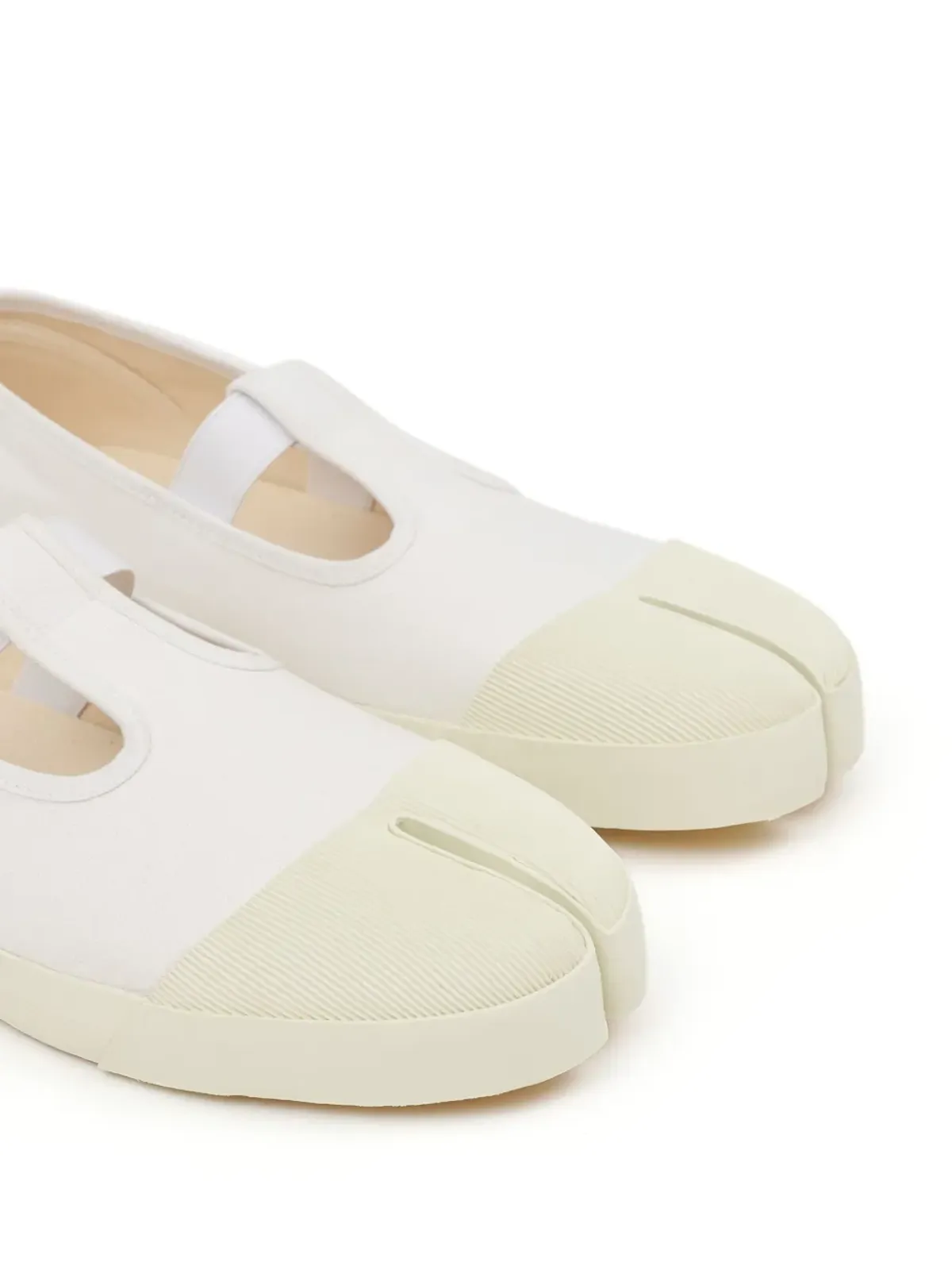 Maison Margiela On the Deck Tabi キャンバスパンプス - ホワイト - 画像4