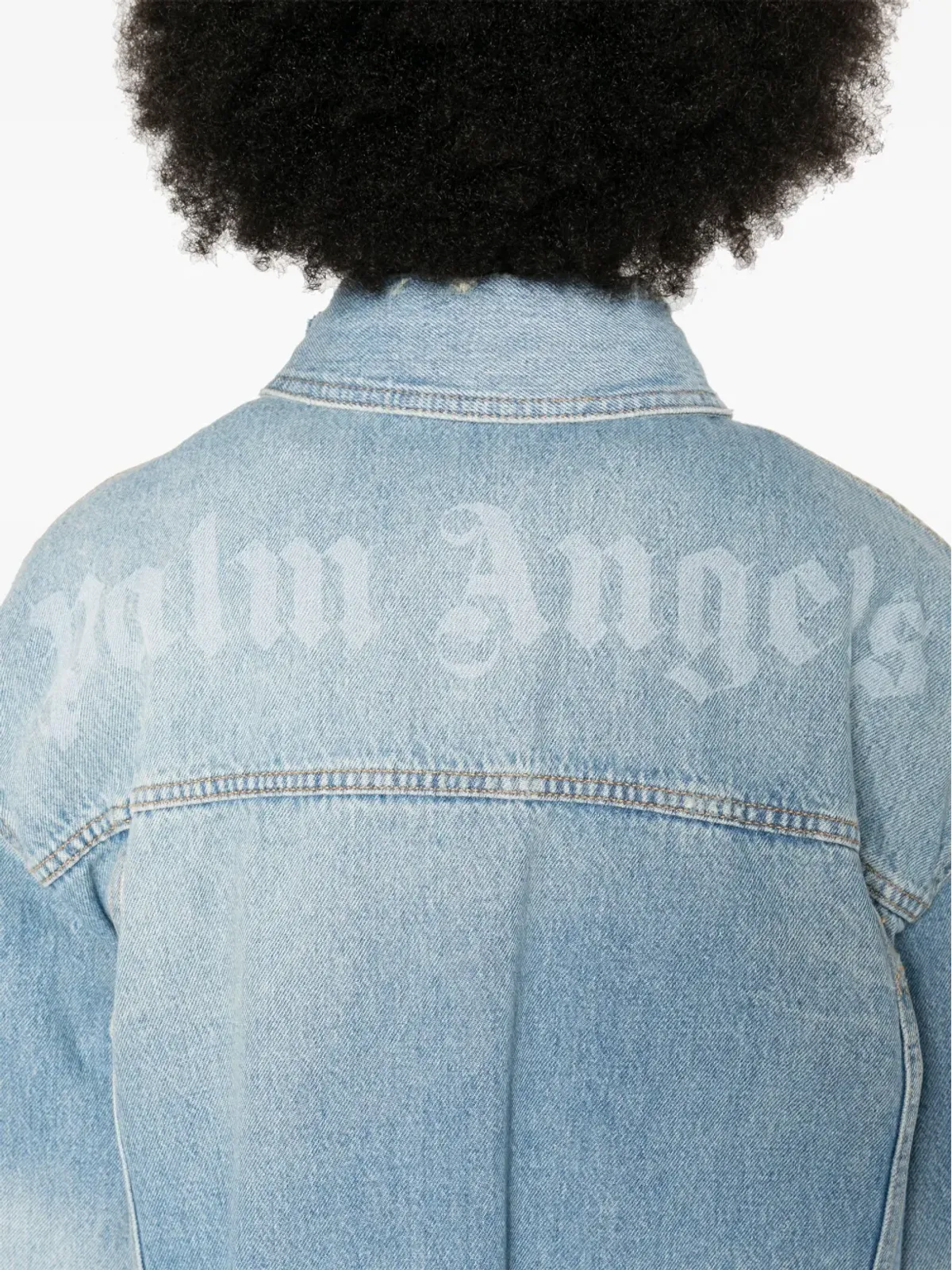 Palm Angels 洗い加工ロゴ デニムジャケット - 画像5