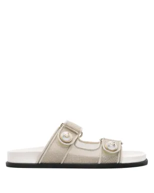 Jimmy Choo Fayence メタリックメッシュスライド - ベージュ - サムネイル1