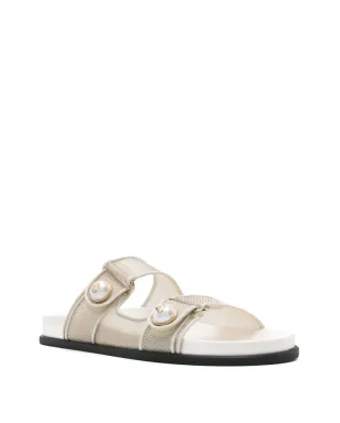 Jimmy Choo Fayence メタリックメッシュスライド - ベージュ - サムネイル2