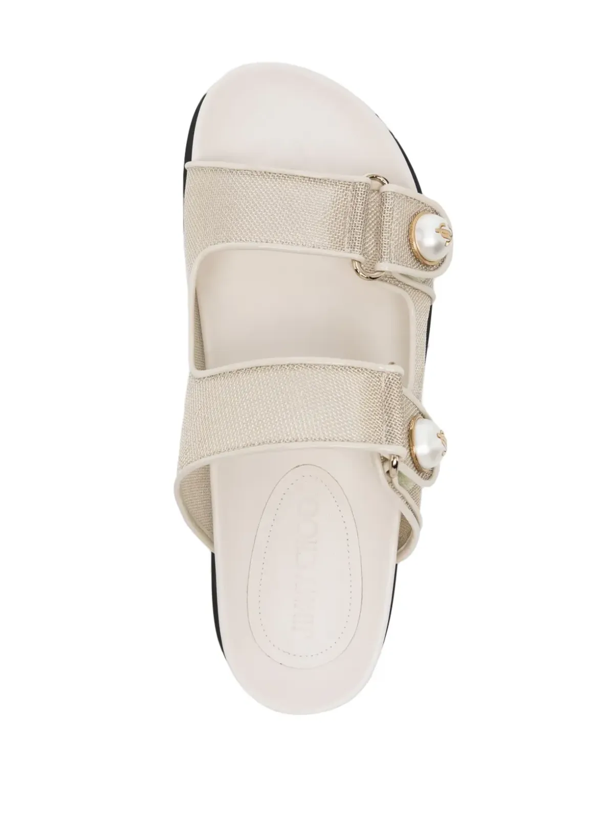 Jimmy Choo Fayence メタリックメッシュスライド - ベージュ - 画像3