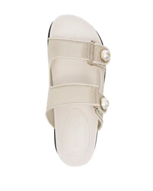 Jimmy Choo Fayence メタリックメッシュスライド - ベージュ - サムネイル3