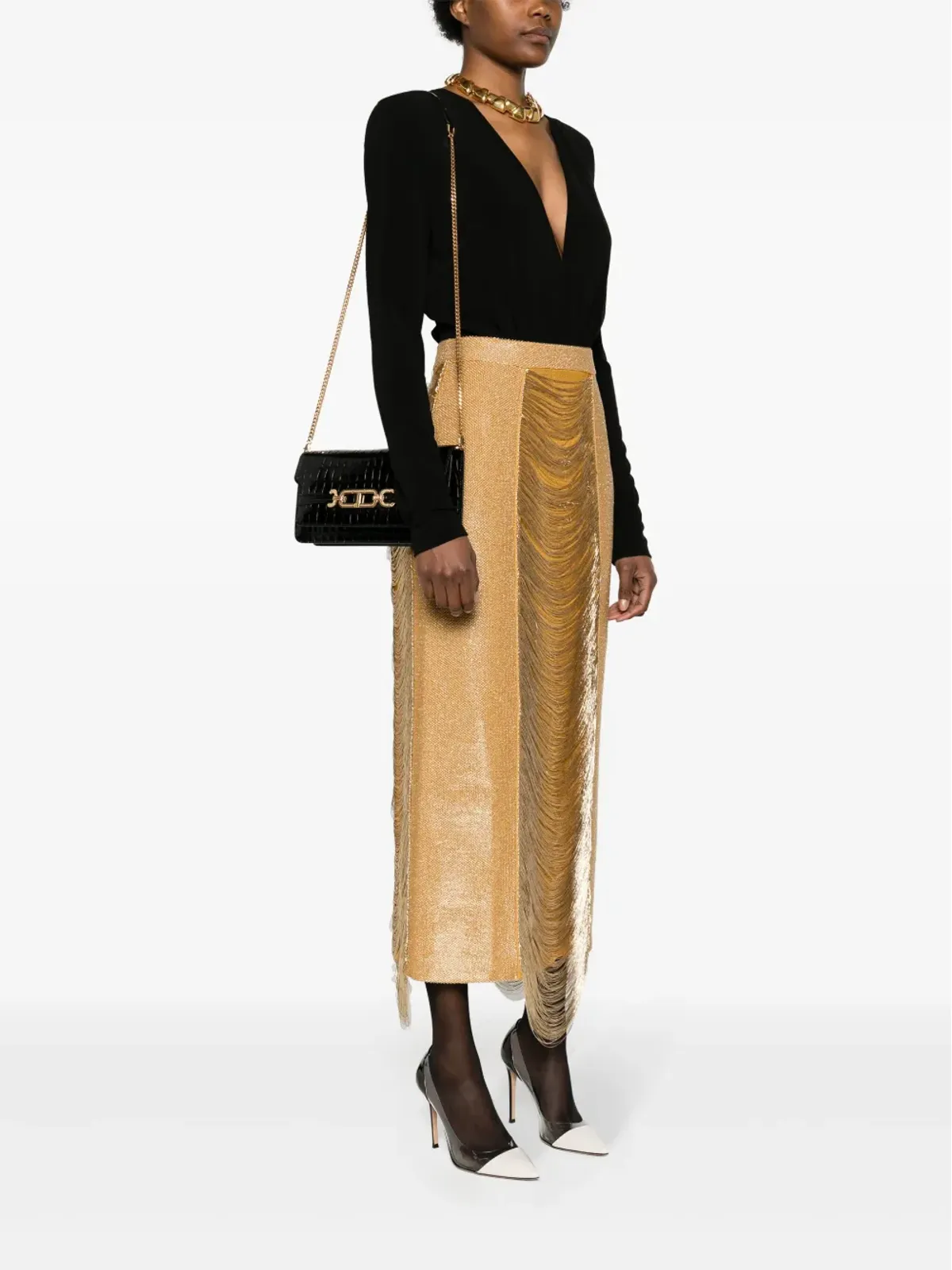 TOM FORD Whitney クロコダイルエンボス ショルダーバッグ - 画像2