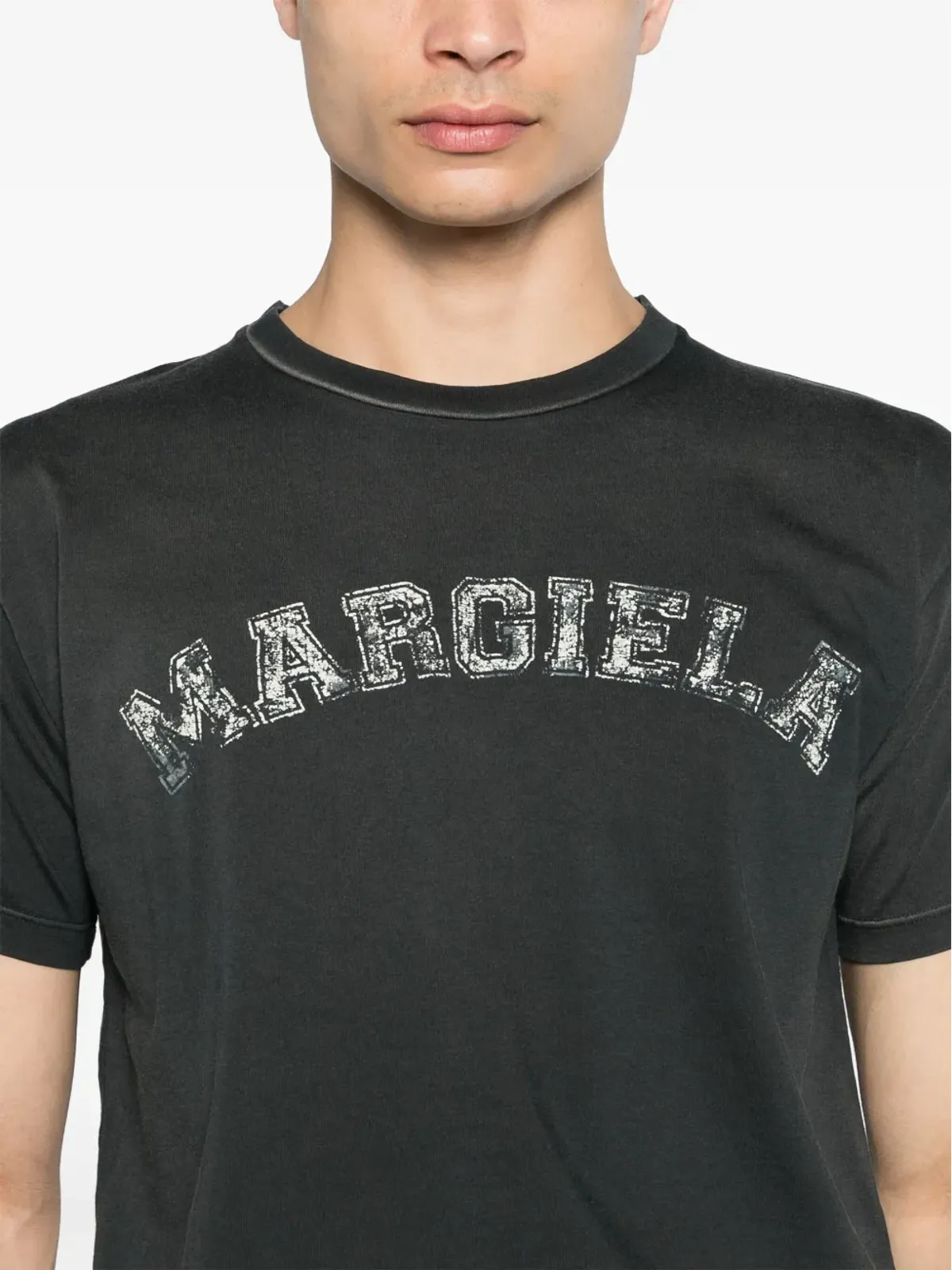 Maison Margiela ロゴプリント コットン Tシャツ - ブラック - 画像5