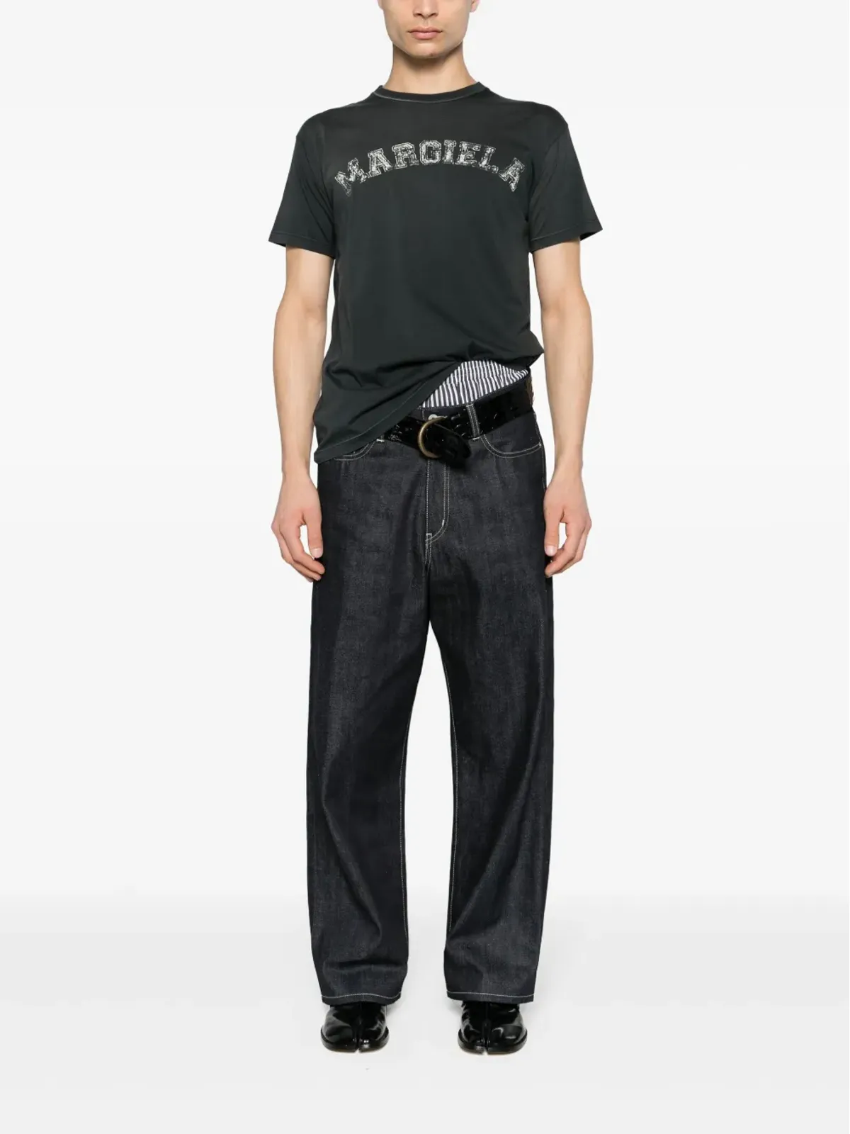 Maison Margiela ロゴプリント コットン Tシャツ - ブラック - 画像2