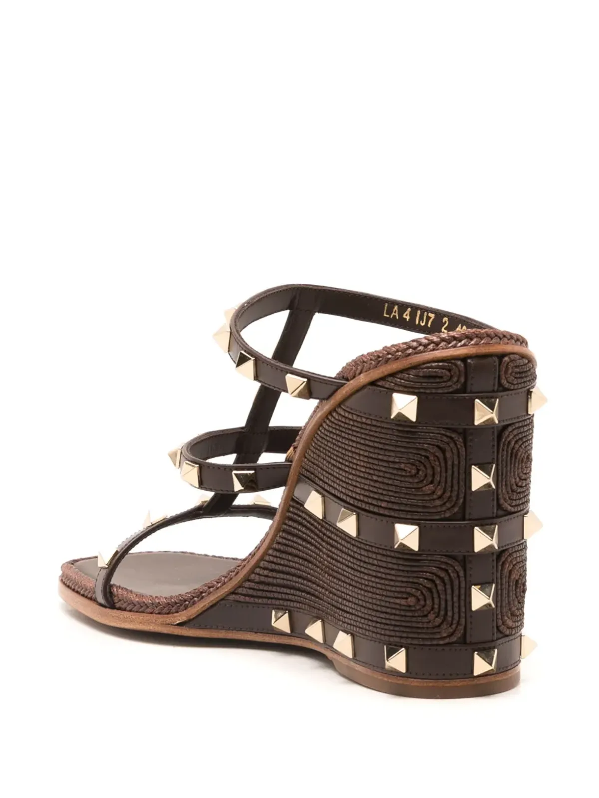 Valentino Garavani Rockstud装飾のウェッジサンダル - ブラウン - 画像3
