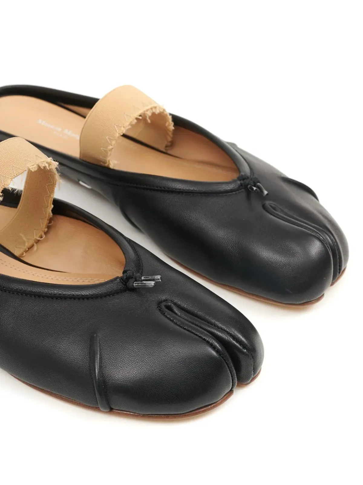 Maison Margiela Tabi レザー バレリーナ ミュール - ブラック - 画像4