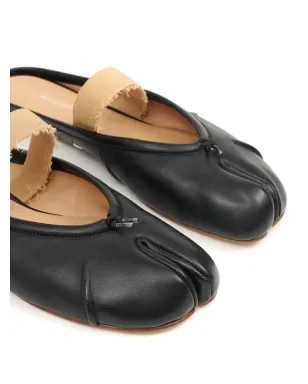 Maison Margiela Tabi レザー バレリーナ ミュール - ブラック - サムネイル4