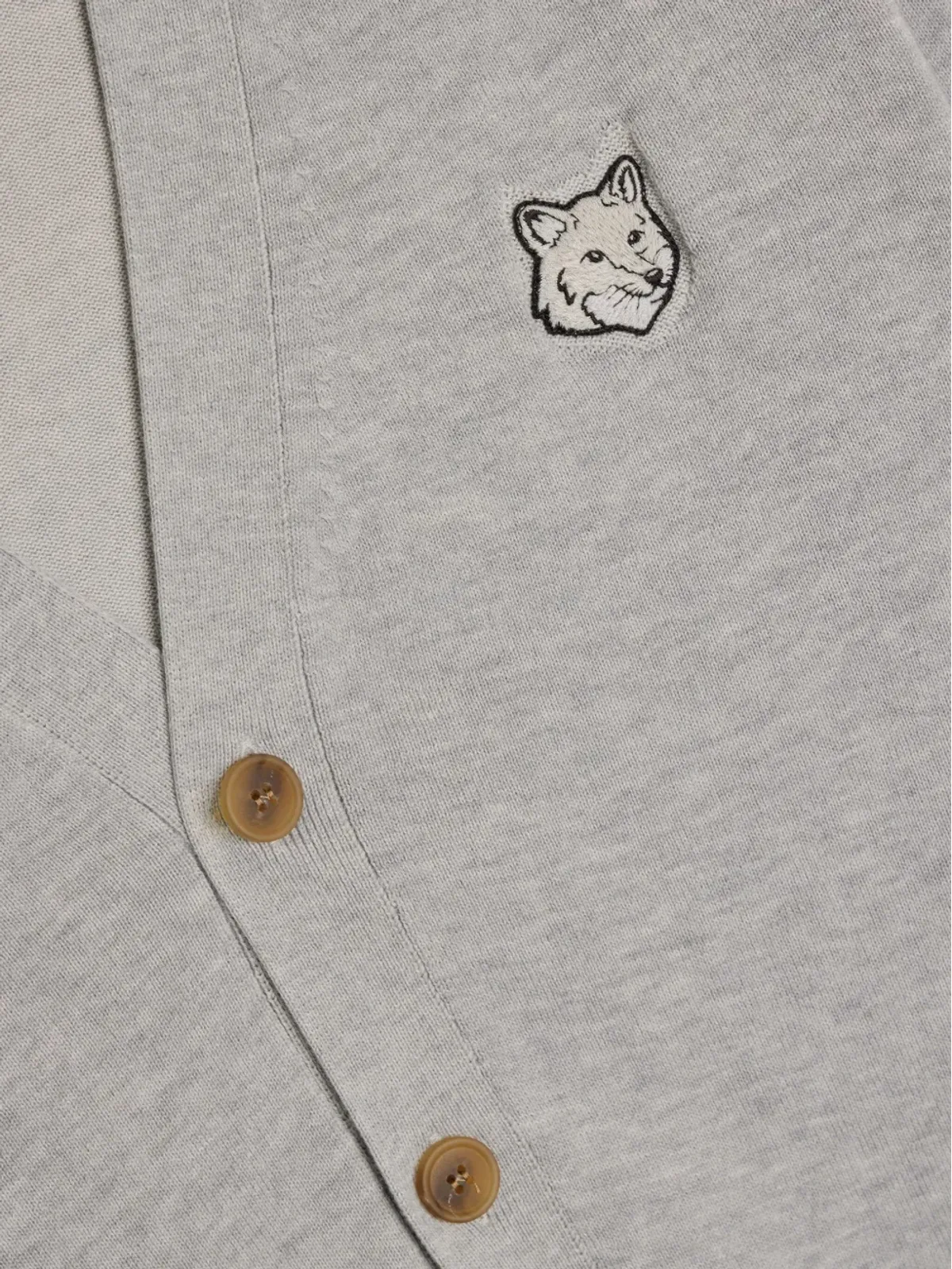 Maison Kitsuné フォックスヘッド コットン カーディガン - グレー - 画像3