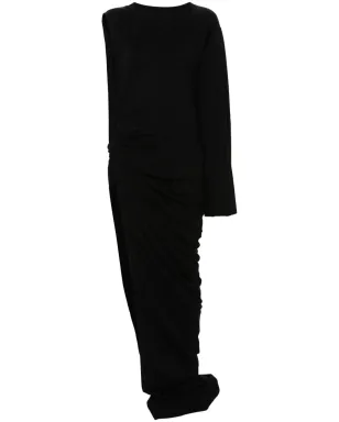 Rick Owens DRKSHDW エドフ ガウン コットン ドレス - ブラック - サムネイル1