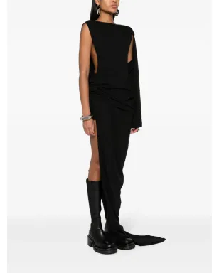 Rick Owens DRKSHDW エドフ ガウン コットン ドレス - ブラック - サムネイル3