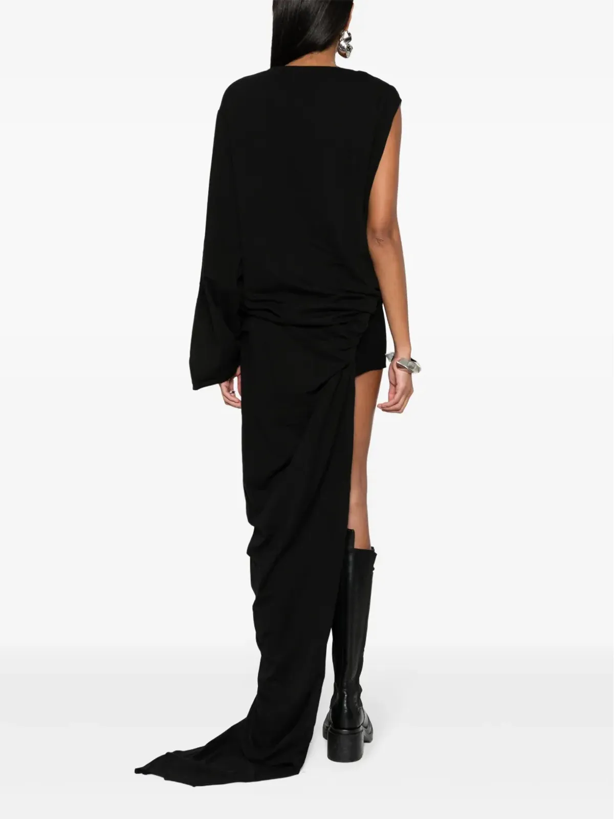 Rick Owens DRKSHDW エドフ ガウン コットン ドレス - ブラック - 画像4