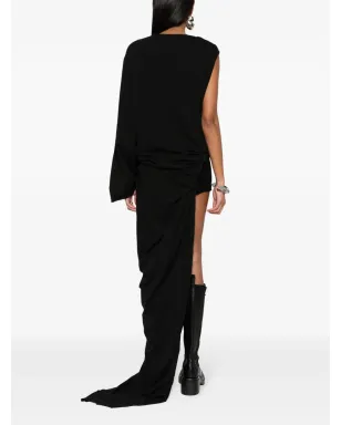 Rick Owens DRKSHDW エドフ ガウン コットン ドレス - ブラック - サムネイル4