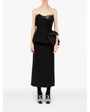 Maison Margiela デコルティケ ミディドレス ブラック - サムネイル2