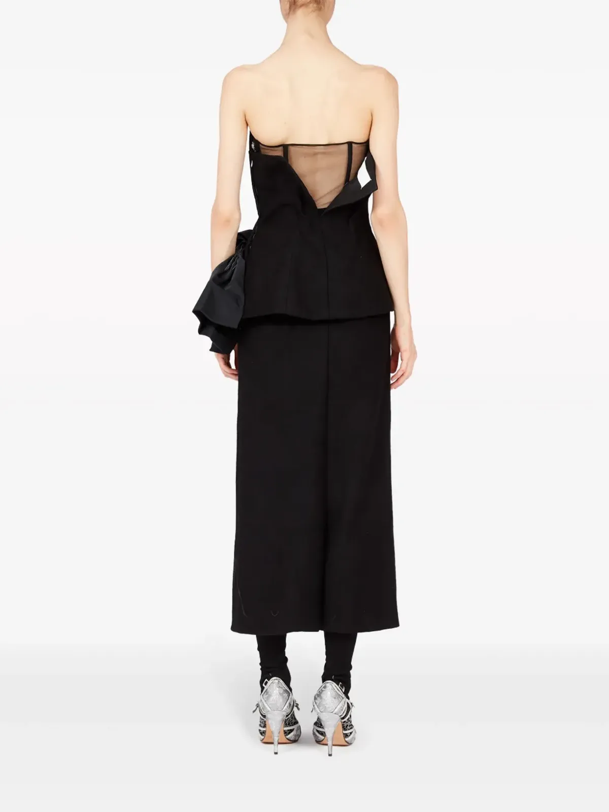 Maison Margiela デコルティケ ミディドレス ブラック - 画像4
