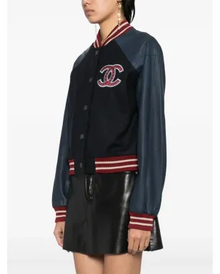 CHANEL Pre-Owned ブルー レターマンボンバー ジャケット - サムネイル3
