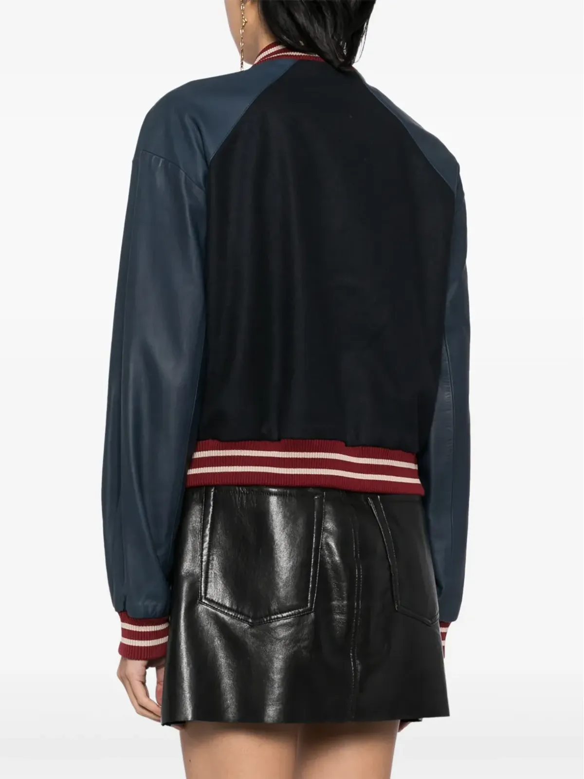 CHANEL Pre-Owned ブルー レターマンボンバー ジャケット - 画像4