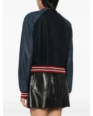 CHANEL Pre-Owned ブルー レターマンボンバー ジャケット - サムネイル4