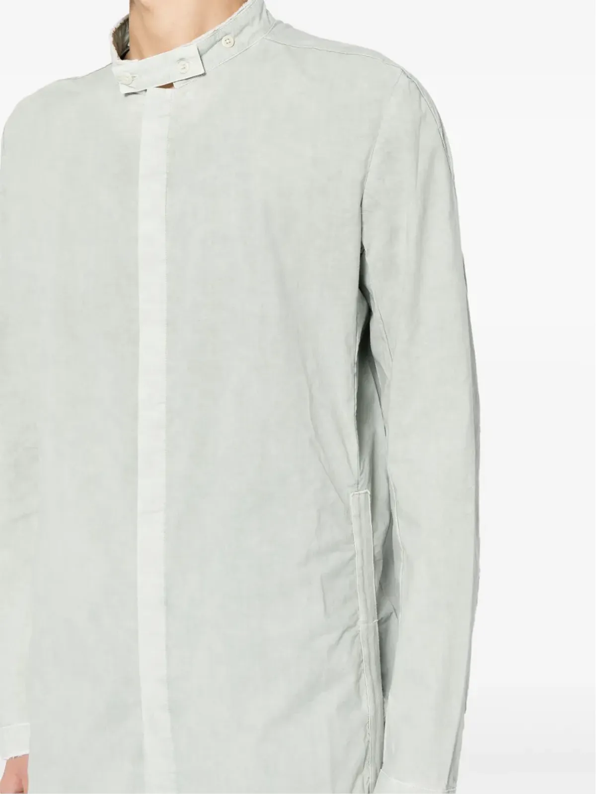 Boris Bidjan Saberi コットンリネン混紡 ロングシャツ - 画像5