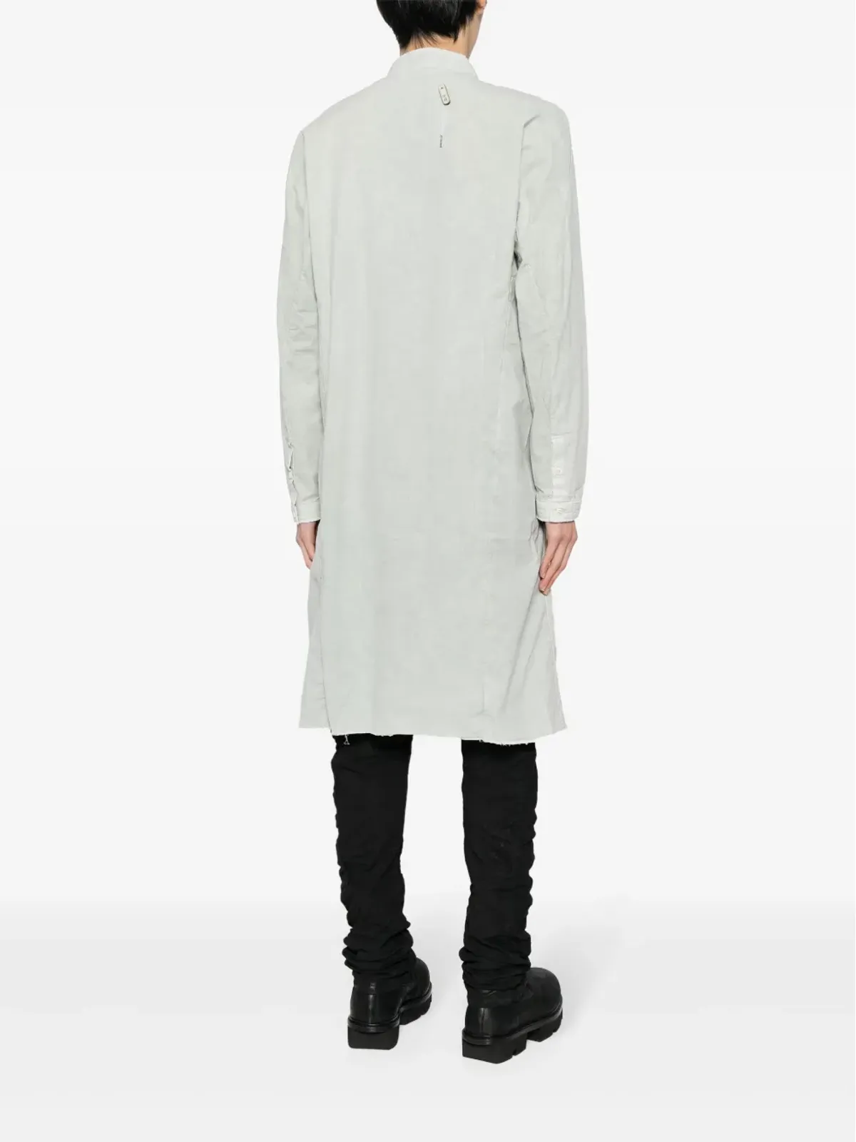 Boris Bidjan Saberi コットンリネン混紡 ロングシャツ - 画像4