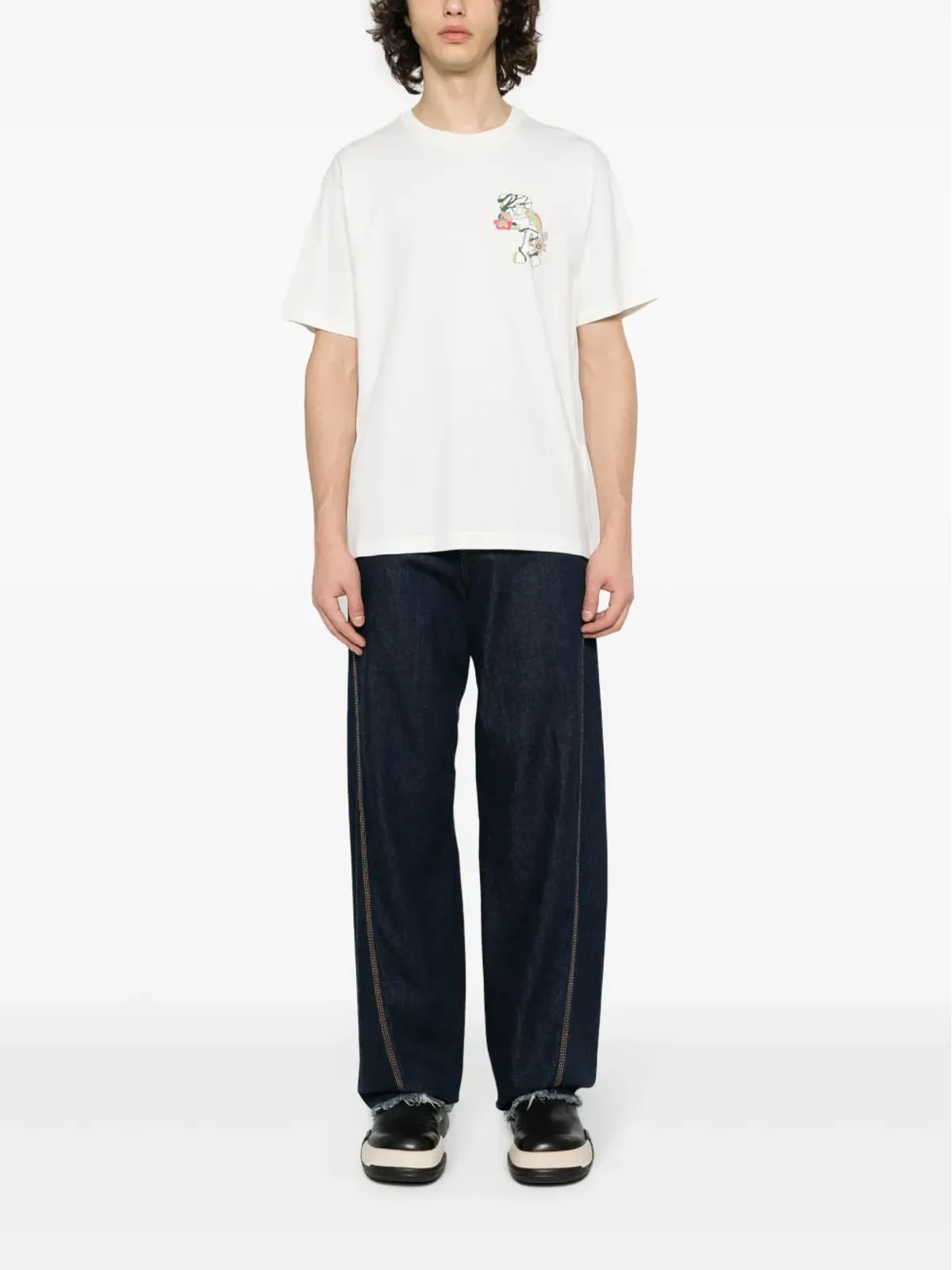 Emporio Armani モノグラムプリント コットン Tシャツ - ニュートラルカラー - 画像2