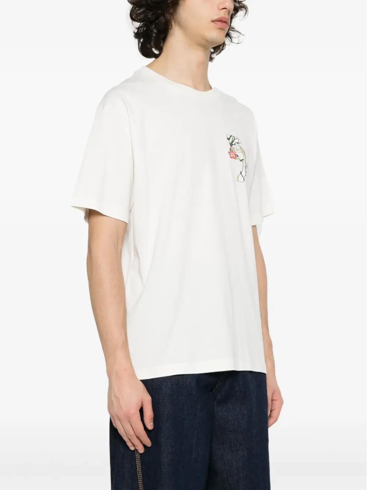Emporio Armani モノグラムプリント コットン Tシャツ - ニュートラルカラー - 画像3