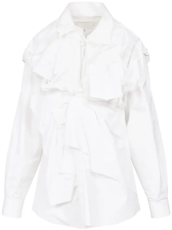 Maison Margiela Maison Margiela ギャザー入りポプリンシャツ - ホワイトの商品画像