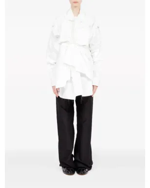 Maison Margiela ギャザー入りポプリンシャツ - ホワイト - サムネイル2